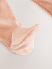 Pink Velour Baby Sleepsuit (0mths-3yrs) - Image 5 of 11