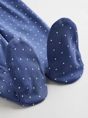 Navy Baby Two Way Zip Sleepsuits 3 Pack (0-2yrs) - Image 10 of 12