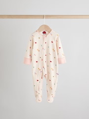 Navy Baby Two Way Zip Sleepsuits 3 Pack (0-2yrs) - Image 5 of 12