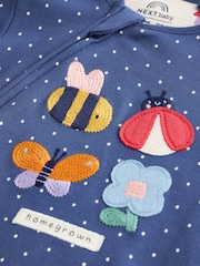 Navy Baby Two Way Zip Sleepsuits 3 Pack (0-2yrs) - Image 9 of 12