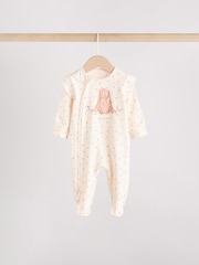 Pink Baby Two Way Zip Sleepsuits 3 Pack (0-2yrs) - Image 3 of 13