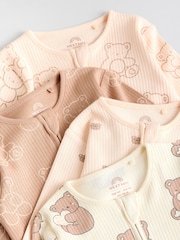 Brown Baby Two Way Zip Sleepsuits 4 Pack (0mths-2yrs) - Image 10 of 15