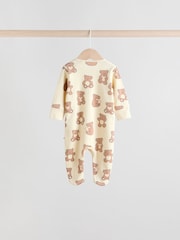 Brown Baby Two Way Zip Sleepsuits 4 Pack (0mths-2yrs) - Image 4 of 15