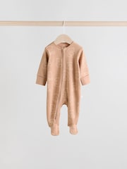 Brown Baby Two Way Zip Sleepsuits 4 Pack (0mths-2yrs) - Image 5 of 15