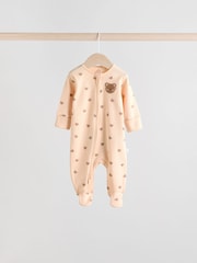 Brown Baby Two Way Zip Sleepsuits 4 Pack (0mths-2yrs) - Image 6 of 15