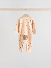Brown Baby Two Way Zip Sleepsuits 4 Pack (0mths-2yrs) - Image 7 of 15