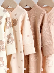 Brown Baby Two Way Zip Sleepsuits 4 Pack (0mths-2yrs) - Image 9 of 15