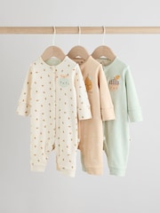 Cream Baby Popper Footless Sleepsuits 3 Pack (0mths-3yrs) - Image 1 of 13