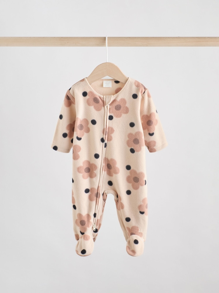 Neutral 3 Pack Baby Micro Fleece Two Way Zip Sleepsuits 2 Pack - Image 2 of 10 Neutral 3 Pack Baby Micro Fleece Two Way Zip Sleepsuits 2 Pack - Image 2 of 10