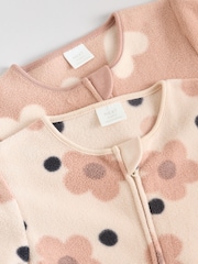 Neutral 3 Pack Baby Micro Fleece Two Way Zip Sleepsuits 2 Pack - Image 7 of 10