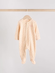 Pink Baby Two Way Zip Floral Print Sleepsuits 3 Pack (0mths-3yrs) - Image 3 of 14