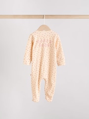 Pink Baby Two Way Zip Floral Print Sleepsuits 3 Pack (0mths-3yrs) - Image 5 of 14