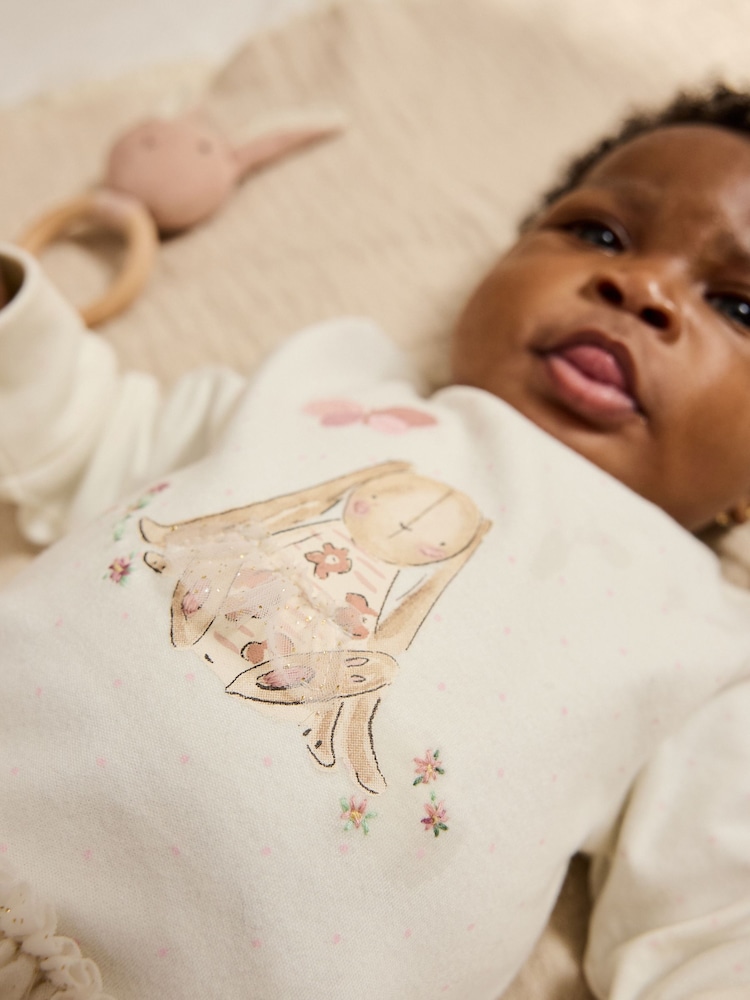 Ecru Bunny Tutu Baby Sleepsuit (0mths-2yrs) - Image 20 of 20