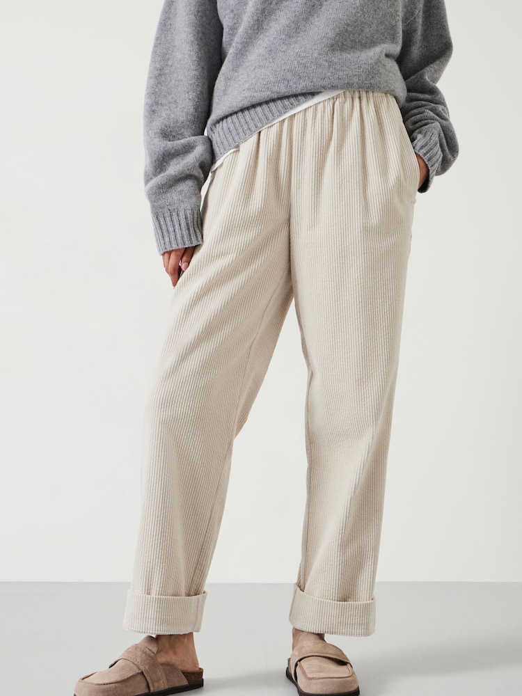 Hush Natural Lisa Corduroy 100% Cotton Joggers - Image 1 of 5