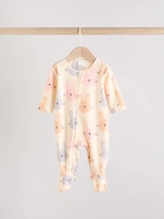 Pink 3 Pack Baby Micro Fleece Two Way Zip Sleepsuits 2 Pack - Image 3 of 10