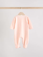 Pink 3 Pack Baby Micro Fleece Two Way Zip Sleepsuits 2 Pack - Image 5 of 10