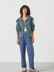 Hush Blue Lisa Cord 100% Cotton Joggers - Image 1 of 5
