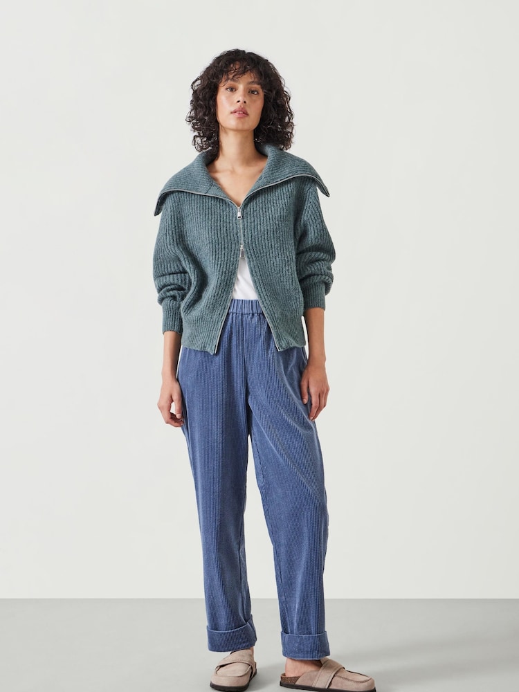 Hush Blue Lisa Cord 100% Cotton Joggers - Image 1 of 5