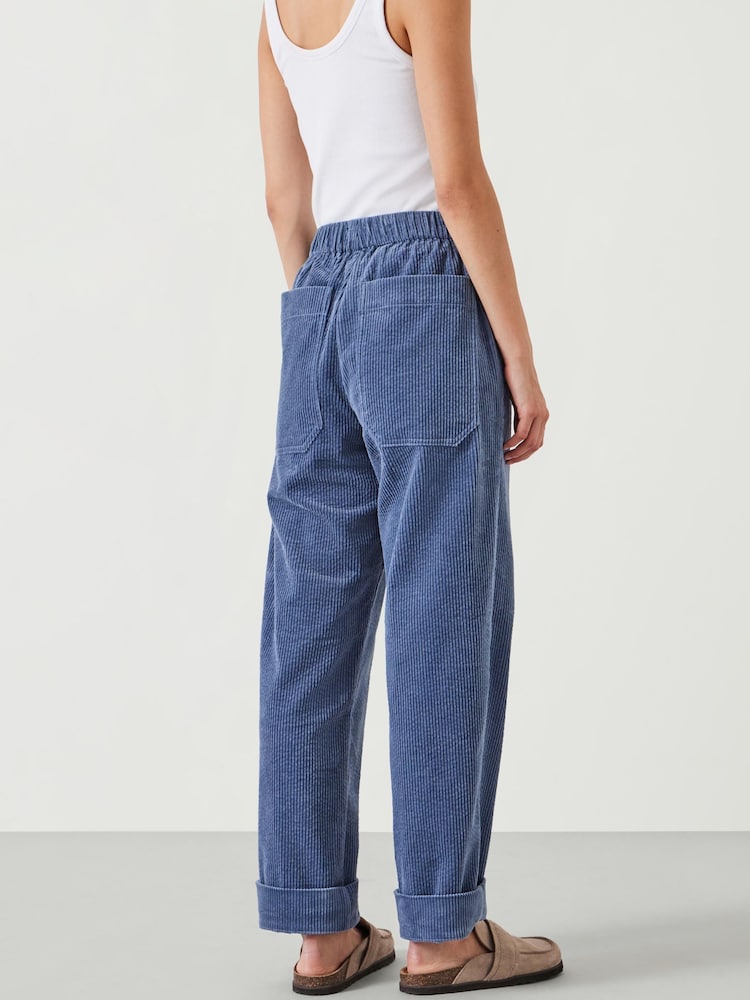 Hush Blue Lisa Cord 100% Cotton Joggers - Image 2 of 5