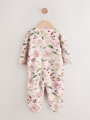 Pink Baby Fleece Lined Two Way Zip Sleepsuit - Image 2 of 8