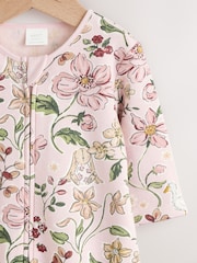 Pink Baby Fleece Lined Two Way Zip Sleepsuit - Image 3 of 8