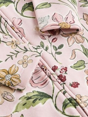 Pink Baby Fleece Lined Two Way Zip Sleepsuit - Image 5 of 8