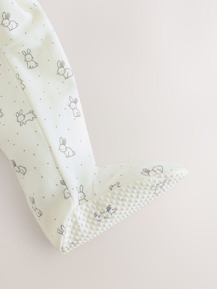 Ecru Fleece Lined Two Way Zip Baby Sleepsuit - Image 10 of 10 Ecru Fleece Lined Two Way Zip Baby Sleepsuit - Image 10 of 10