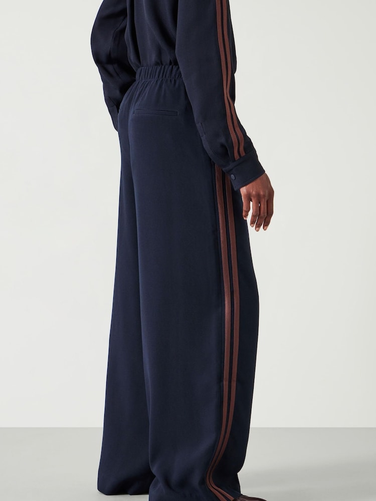 Hush Blue Petunia Side Stripe Trousers - Image 2 of 6 Hush Blue Petunia Side Stripe Trousers - Image 2 of 6