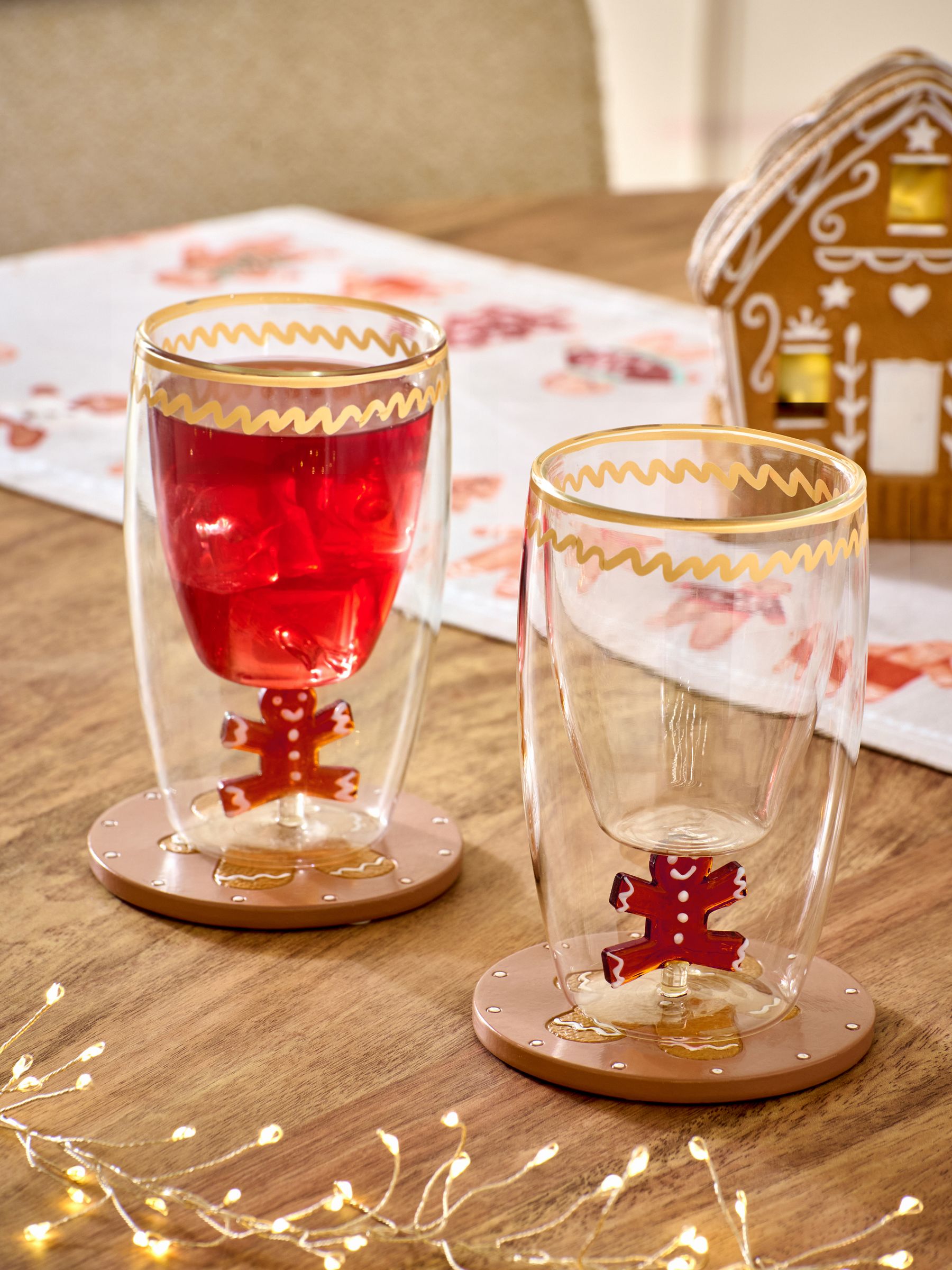 Tasse De Noël 600 Ml Bonhomme En Pain D'épices - Avec Couvercle Bambou Et Pailles - Cadeau De Noël Festif, Verre Borosilicaté