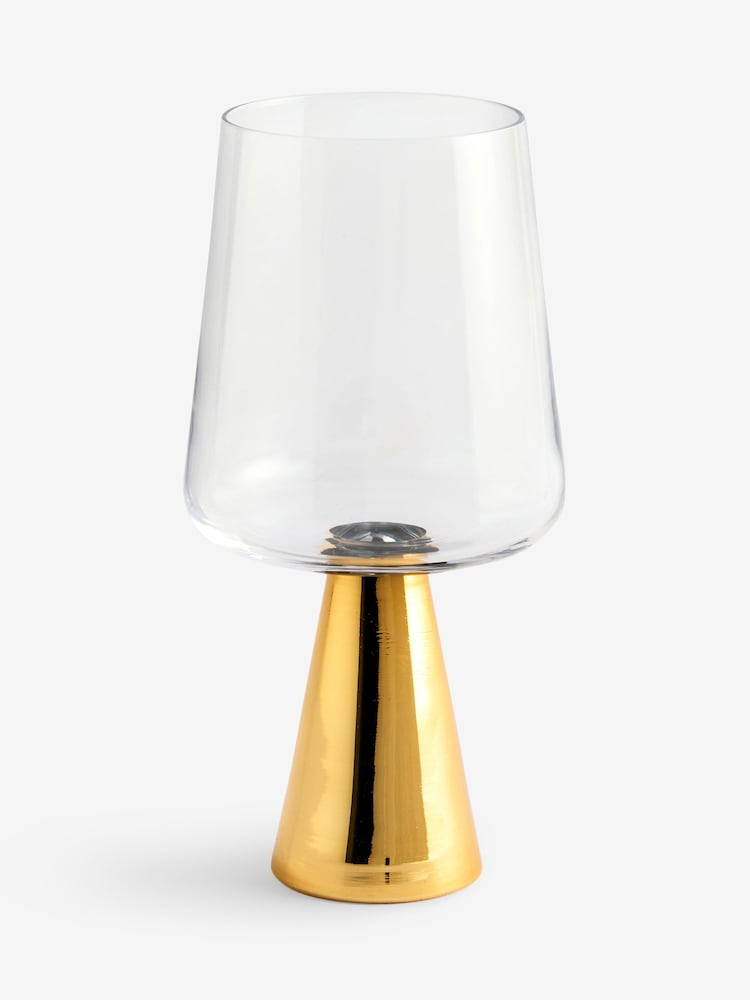 Set of 2 Gold Aubrie Wine Glasses - Image 3 of 3 Set of 2 Gold Aubrie Wine Glasses - Image 3 of 3