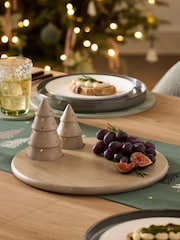 Natural Wood Christmas Tree Light Up Platter - Image 1 of 3
