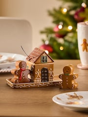 Brown Christmas Gingerbread Centrepiece with Salt and Pepper Shakers and Condiment Pot - Image 1 of 3