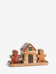 Brown Christmas Gingerbread Centrepiece with Salt and Pepper Shakers and Condiment Pot - Image 2 of 3