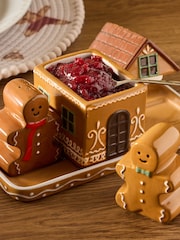 Brown Christmas Gingerbread Centrepiece with Salt and Pepper Shakers and Condiment Pot - Image 3 of 3