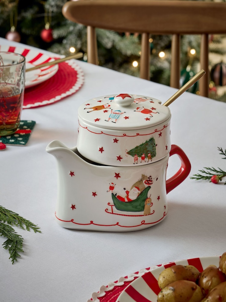 Santa Stacking Gravy Boat and Condiment Pot - Slika 2 iz 7 Santa Stacking Gravy Boat and Condiment Pot - Slika 2 iz 7