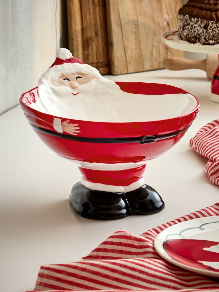 Red Santa Serving Bowl - Image 2 of 7