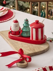 Red Santa Centrepiece with Salt and Pepper Shakers and Condiment Pot - Image 1 of 6