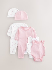 Pink Baby Premature Sleepsuit Set 6 Piece (0-0mths) - Image 1 of 4