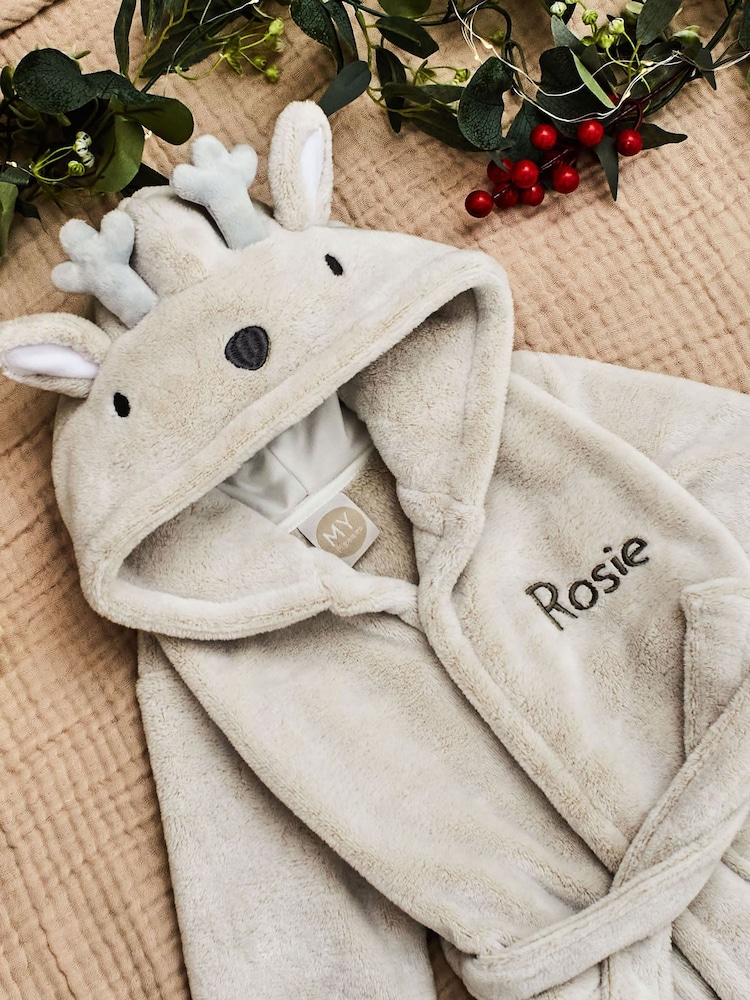My 1st Years Personalised Deer Fleece Dressing Gown - Image 1 of 5