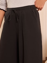 Love & Roses Black Petite Drawstring Wide Leg Trousers - Image 2 of 4