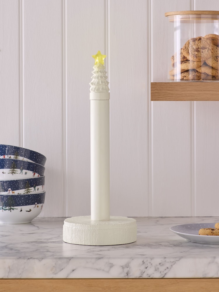 White Light Up Tree Kitchen Roll Holder - Image 2 of 4