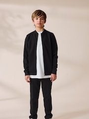Black Smart Jersey Bomber Jacket And Joggers Set (3-16yrs) - Image 1 of 8