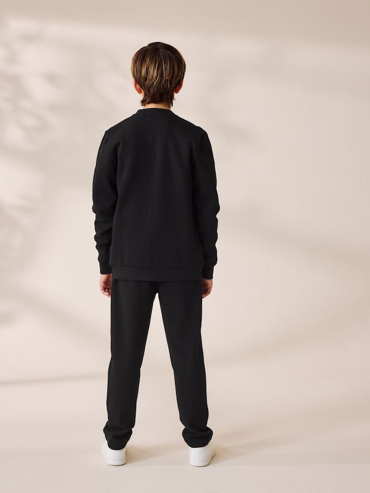 Black Smart Jersey Bomber Jacket And Joggers Set (3-16yrs) - Image 2 of 8