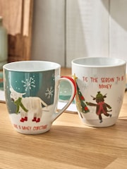 Set of 4 Green Christmas Hamish Mugs - Image 2 of 3