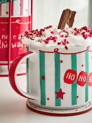 Set of 4 Red Santa Stacking Mugs with Wire Stand - Image 4 of 5