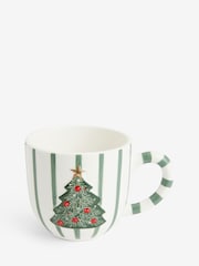 Sage Green Christmas Tree Stripe Mug - Image 2 of 4