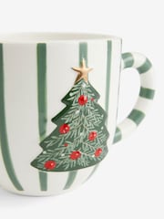 Sage Green Christmas Tree Stripe Mug - Image 4 of 4