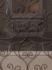 Dibor Brown Fleur de Lys Fire Guard - Image 3 of 4