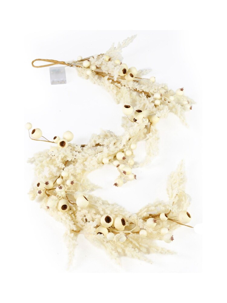 Dibor Cream Pampas Light Up Garland - Image 2 of 4