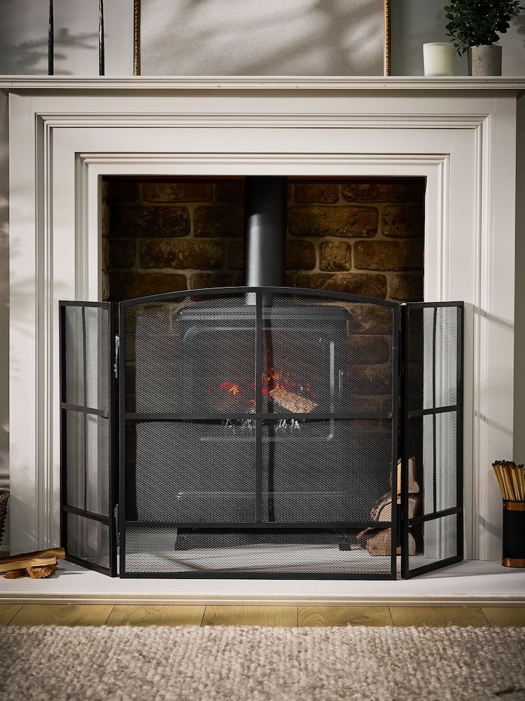 Dibor Black Window Pane Fire Guard - Image 1 of 5
